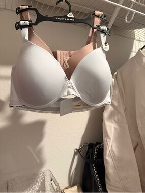 Lucky Brand White Bra with Blush Lining